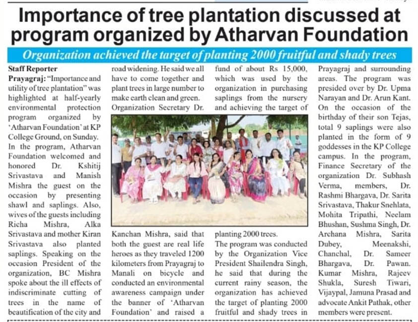 Celebrated its extensive plantation drive this rainy season