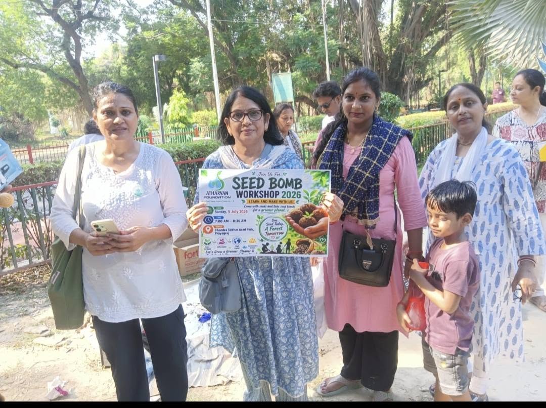 Atharvan Foundation Holds Successful Seed Bomb Workshop at Chandrashekhar Azad Park