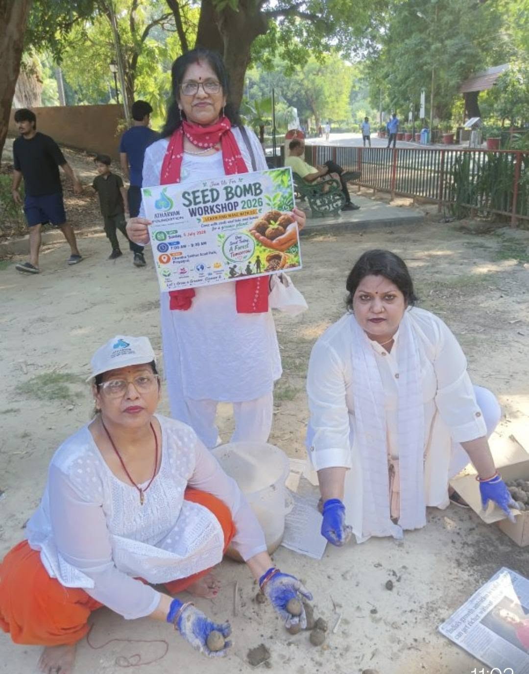 Atharvan Foundation Holds Successful Seed Bomb Workshop at Chandrashekhar Azad Park